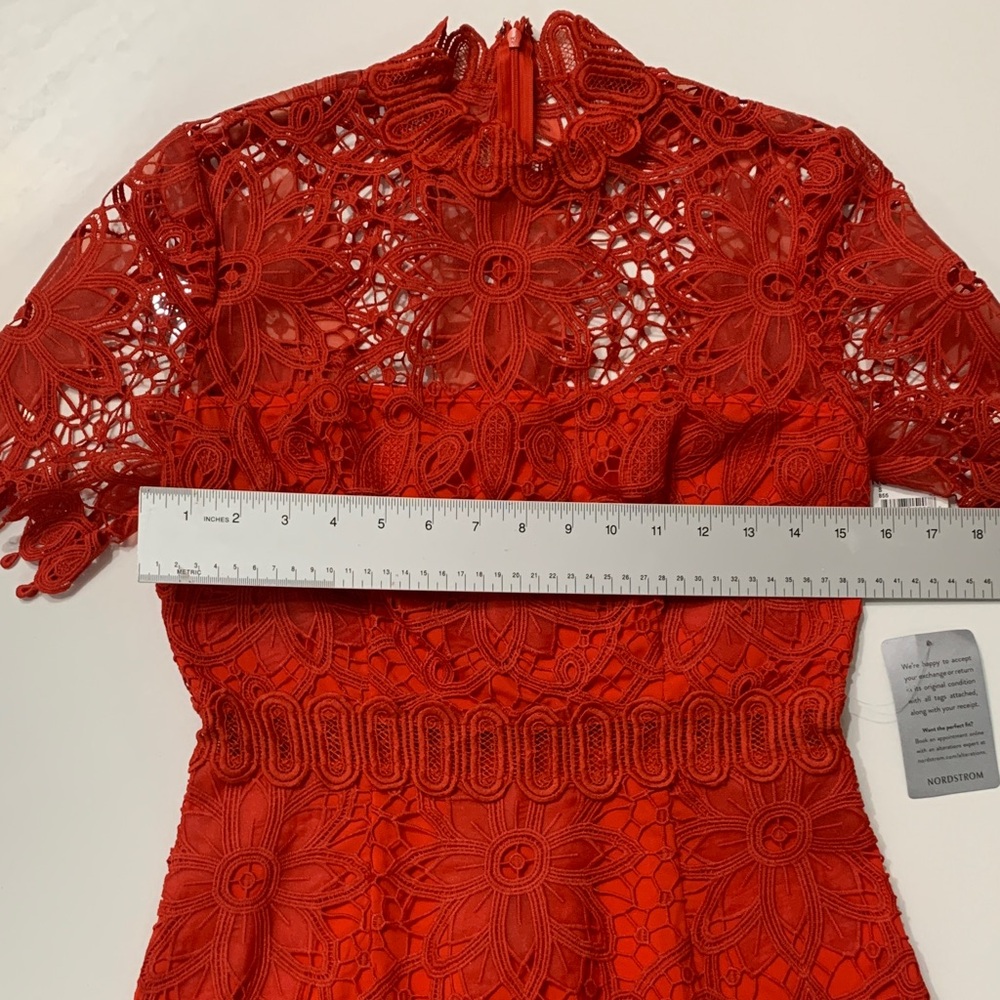 Saylor Vreni Fire Whirl Red Lace Mini Dress NWT Size Small Cocktail Party - Picture 11 of 14
